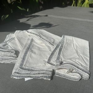 White cotton napkins from Pier One with sparkly trim
